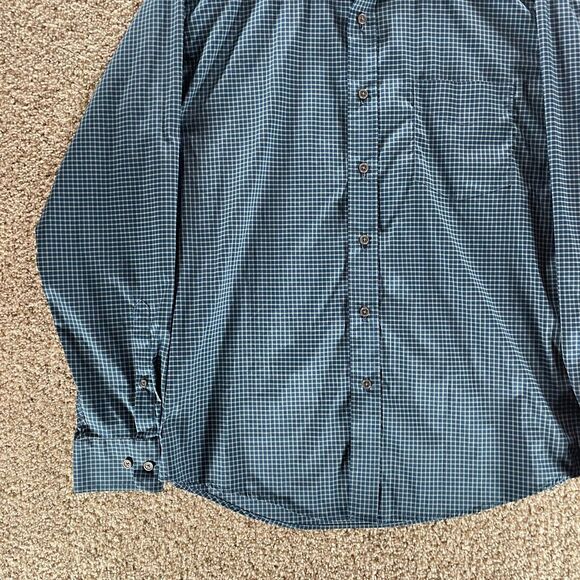 Cole Hann Shirt Mens Large Blue Check Long Sleeve Button Up Grand Series Adult - Picture 5 of 11